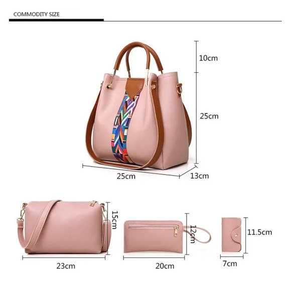 White 4 Pc Handbag Set - Picture 6 of 8